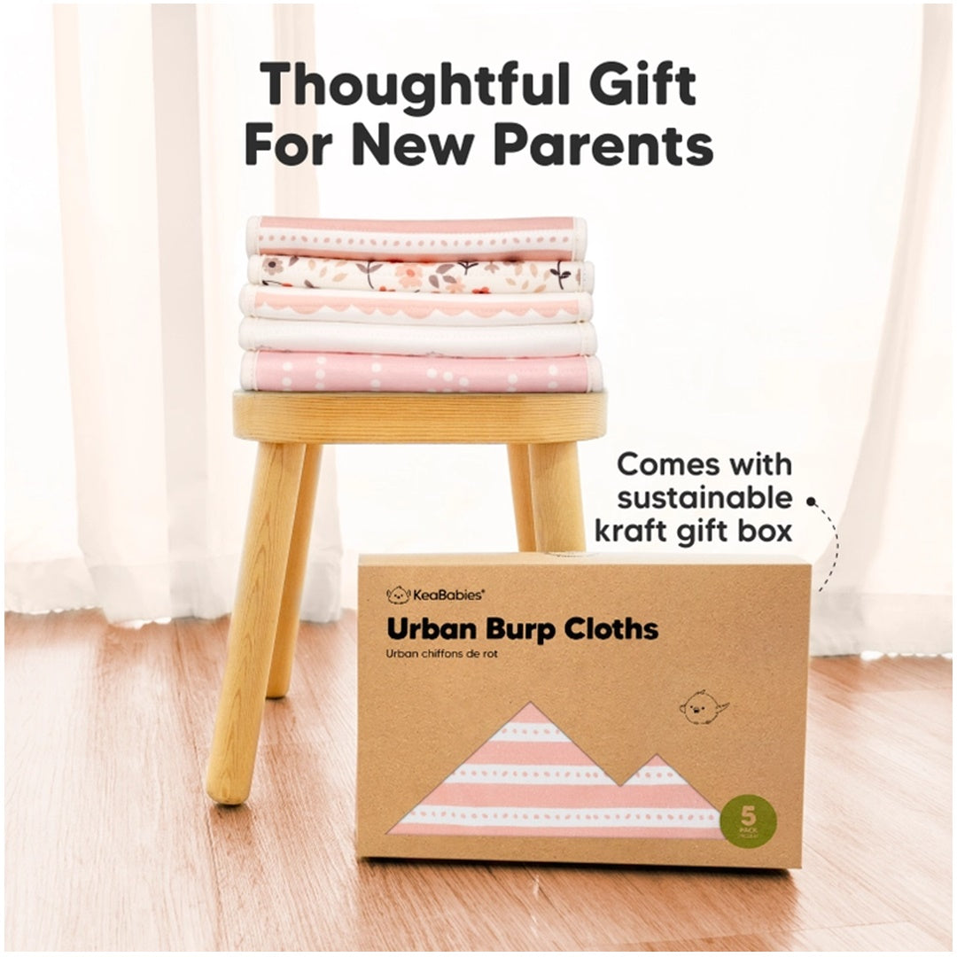 KeaBabies 5-Pack Softe Burp Cloths Sweet Charm on Luna Baby Store Miami