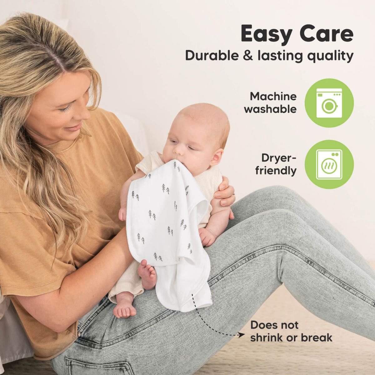 KeaBabies 5-Pack Softe Muslin Burp Cloths Soft White on Luna Baby Store Miami