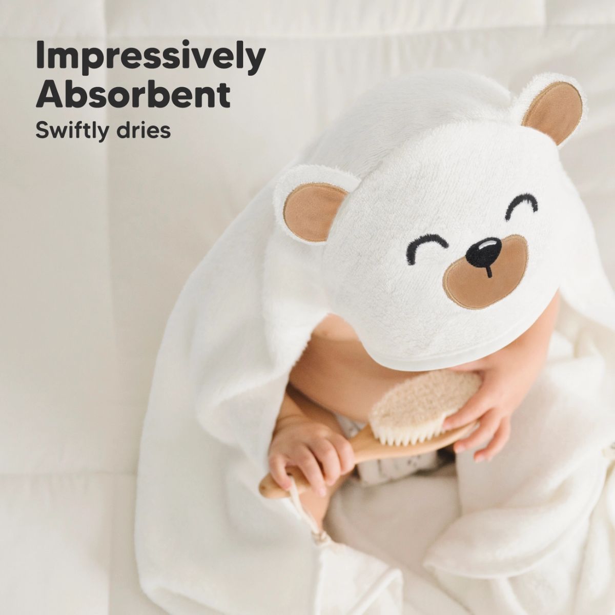 Toalha de Banho Infantil Com Capuz Keababies Cuddle Baby Grizzly - Regular

