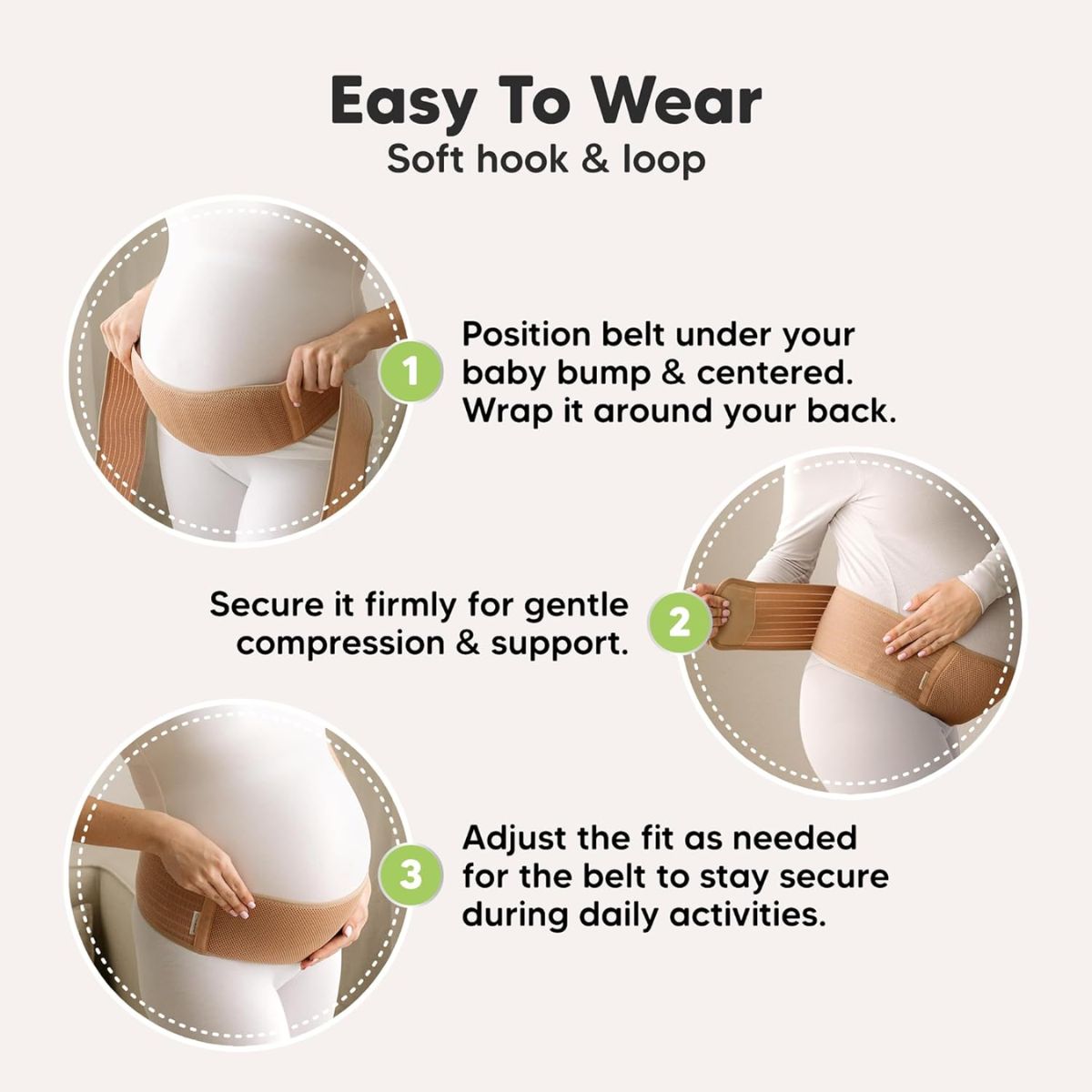 Cinta de Suporte Para Gestantes KeaBabies Ease Classic Ivory