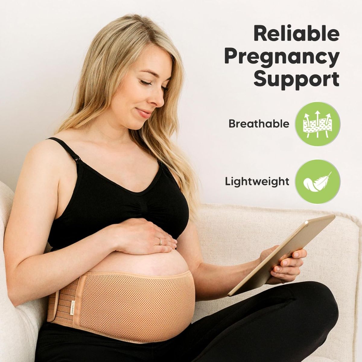 Cinta de Suporte Para Gestantes KeaBabies Ease Classic Ivory