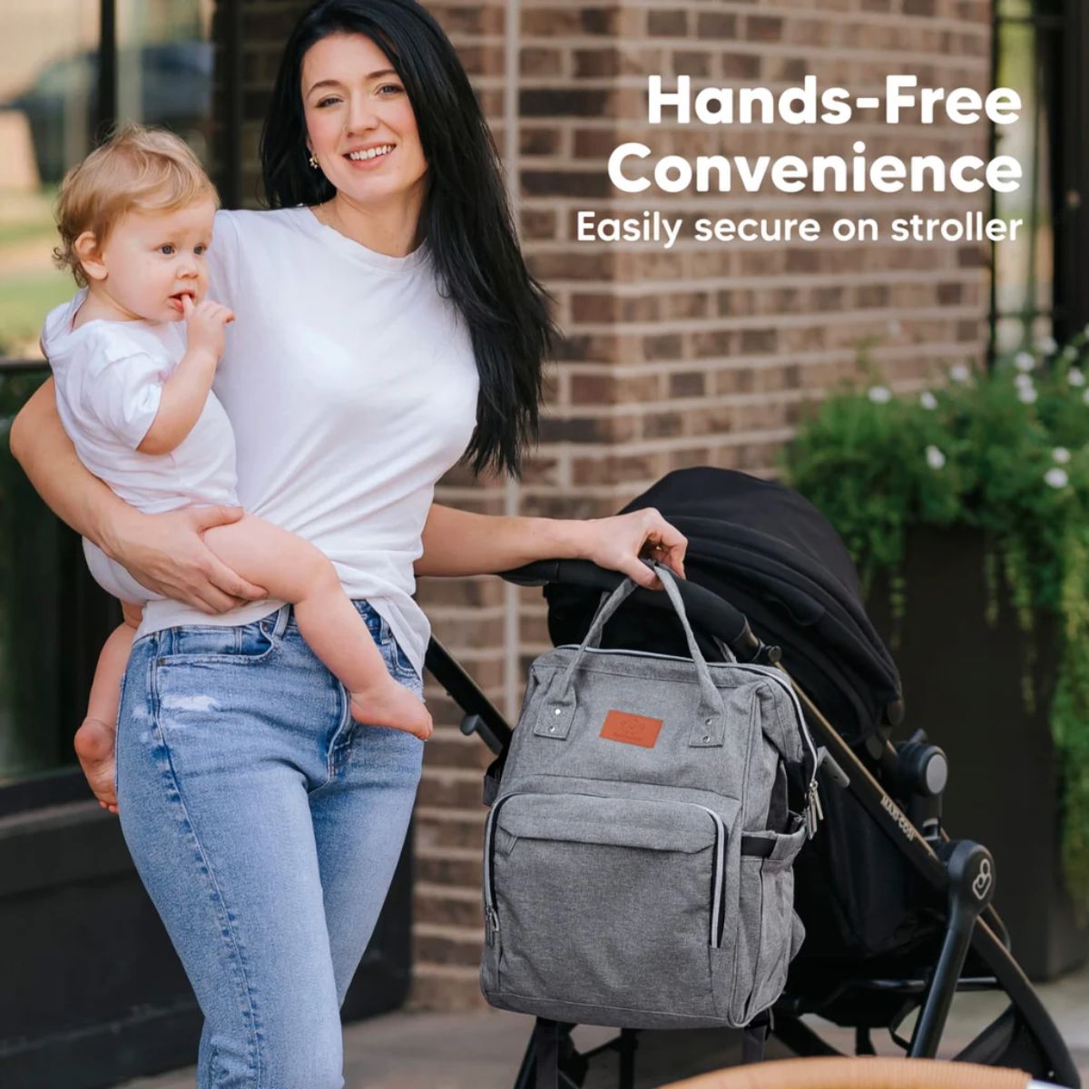Mochila Maternidade KeaBabies Original Classic Gray on Luna Baby Store Miami