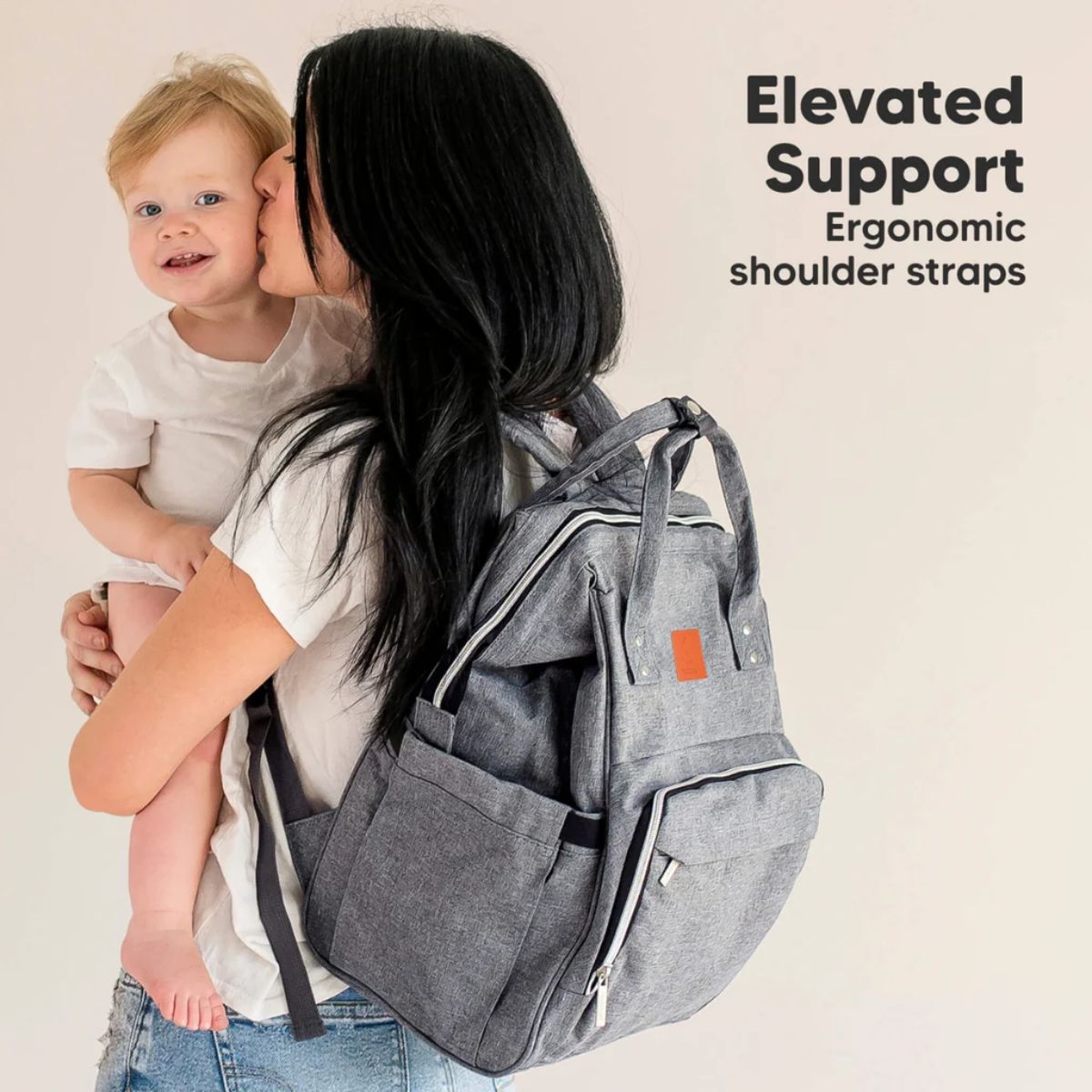 Mochila Maternidade KeaBabies Original Classic Gray on Luna Baby Store Miami