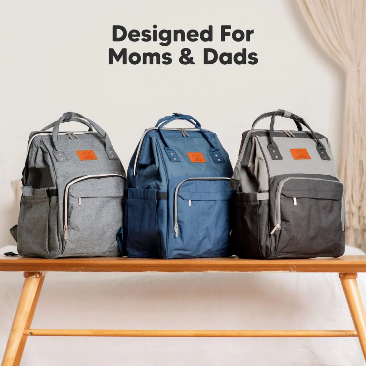 Mochila Maternidade KeaBabies Original Classic Gray on Luna Baby Store Miami