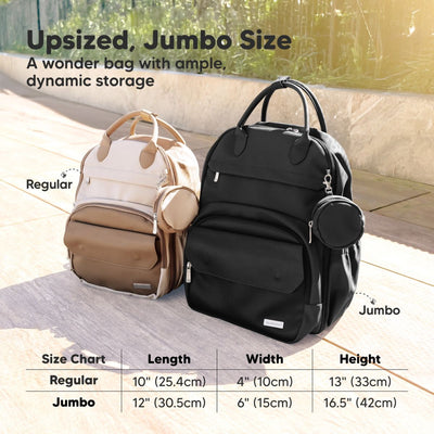 KeaBabies Play Diaper Backpack with Changing Pad - Trendy Black
