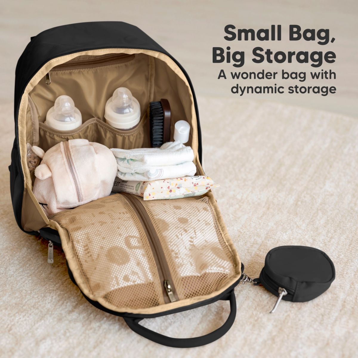 KeaBabies Play Diaper Backpack with Changing Pad - Trendy Black