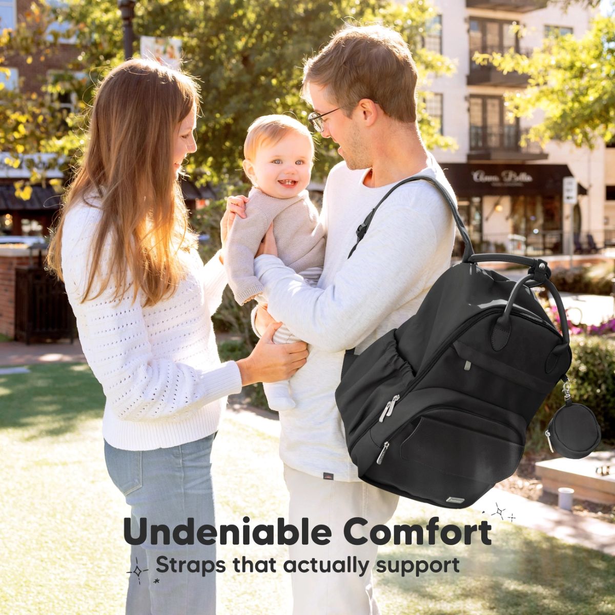 KeaBabies Play Diaper Backpack with Changing Pad - Trendy Black