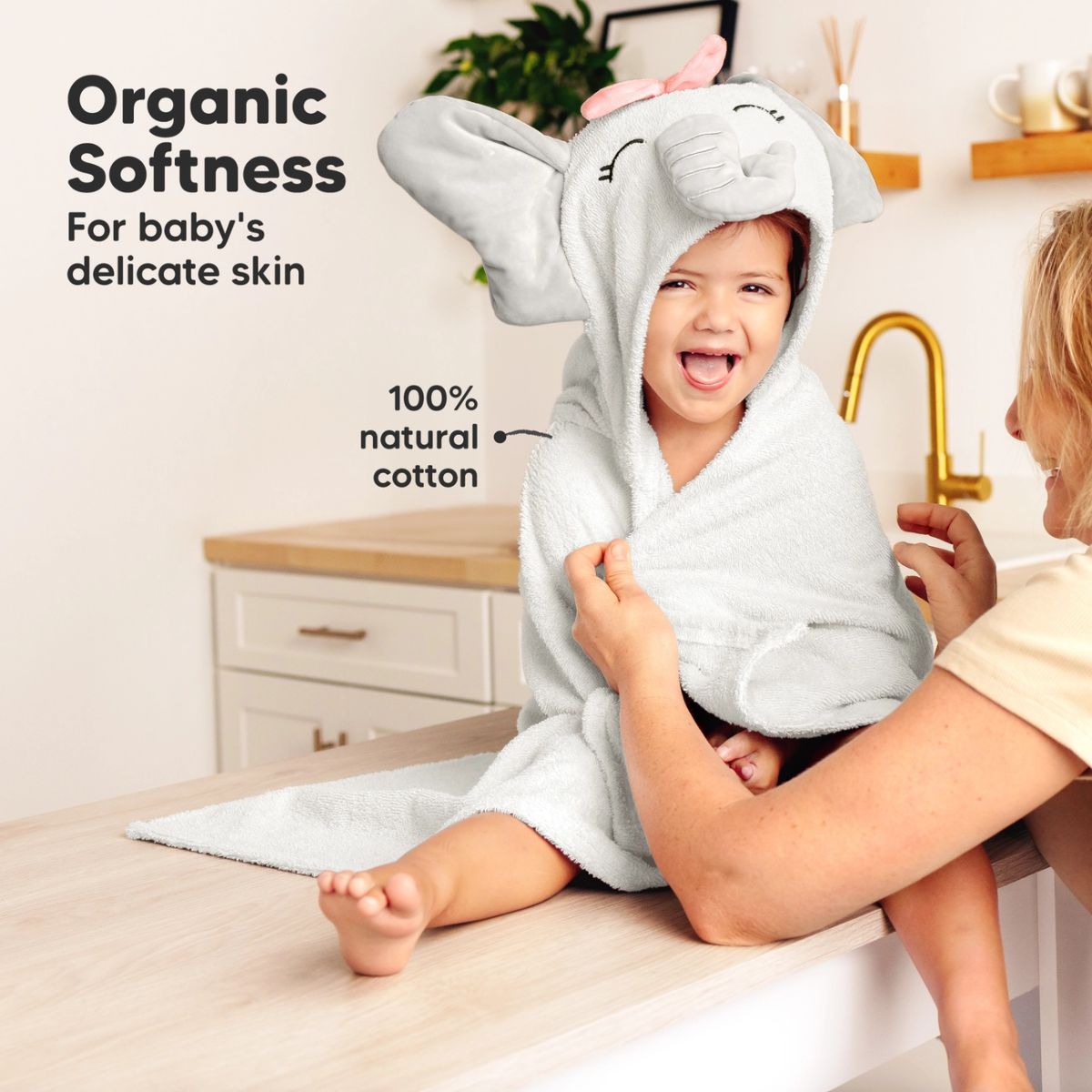 Toalha de Banho Infantil Com Capuz Keababies PlayPals Ella - Regular