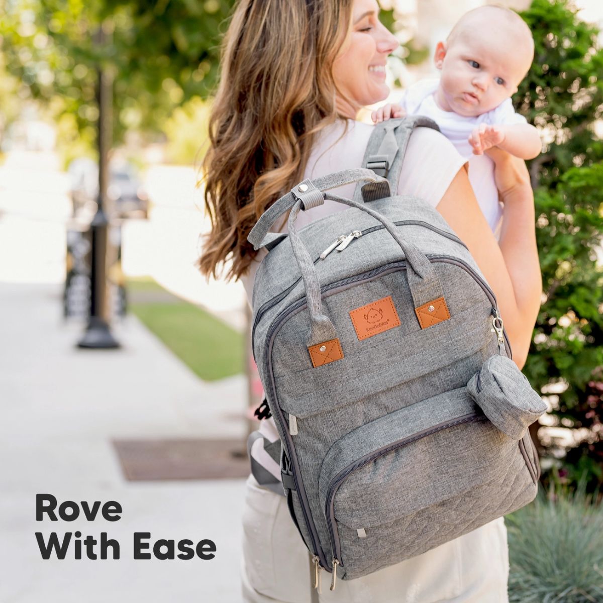 KeaBabies Rove Diaper Backpack - Classic Grey