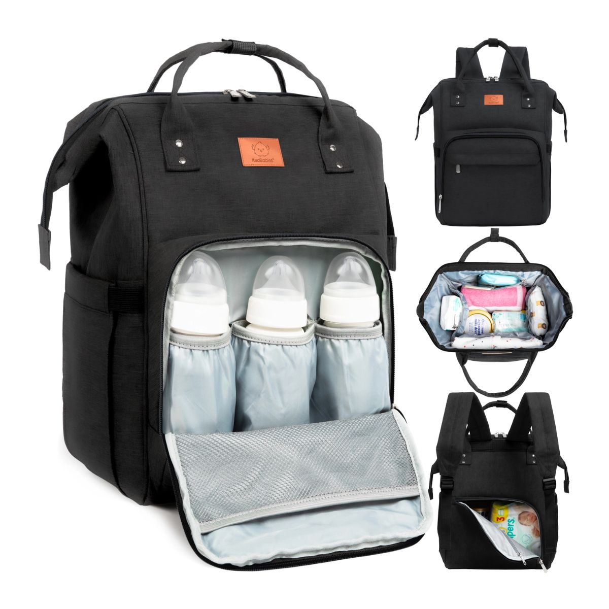 KeaBabies Rove Diaper Backpack -  Trendy Black