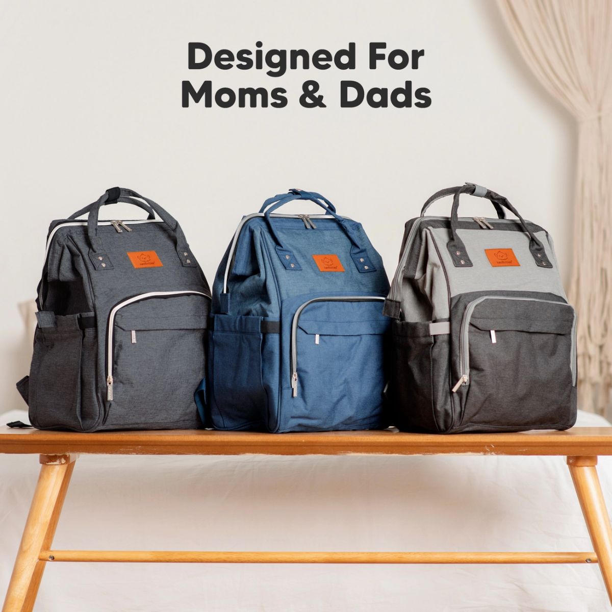 KeaBabies Rove Diaper Backpack -  Trendy Black