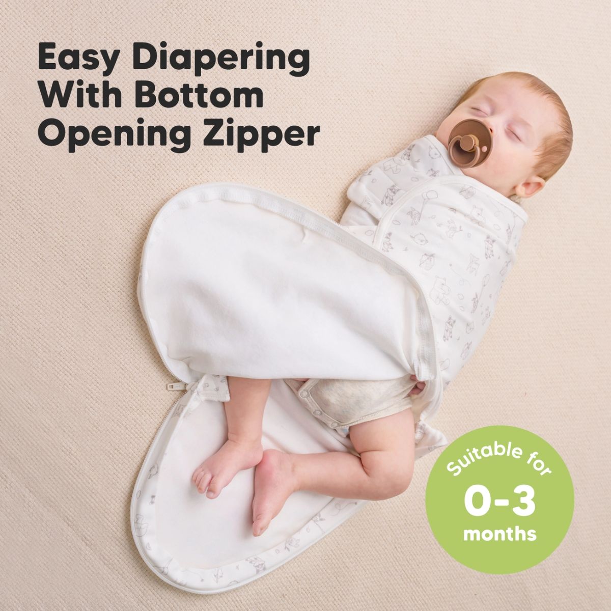 Cueiro Swaddle keaBabies Soothe Zippy 3 Peças Aspire

