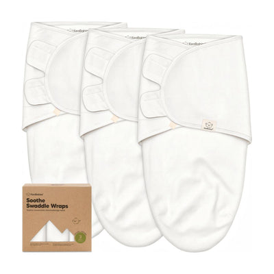 Cueiro Swaddle keaBabies Soothe Baby 3 Peças Soft White 0-3M
