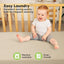 KeaBabies Waterproof Crib Mattress Protector Cover Fitted 2-Pack - Oat/Mavy