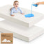 KeaBabies Waterproof Crib Mattress Protector Cover Fitted 2-Pack - Soft White on Luna Baby Store Miami