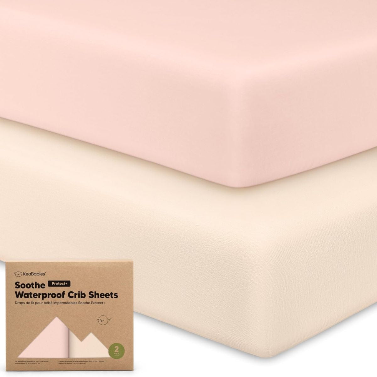 Kit de Lençol Impermeável KeaBabies Para Berço Isla Protect+ Cameo