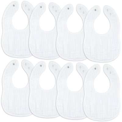Kit de Babador Comfy Cubs Muslin 08 Peças White