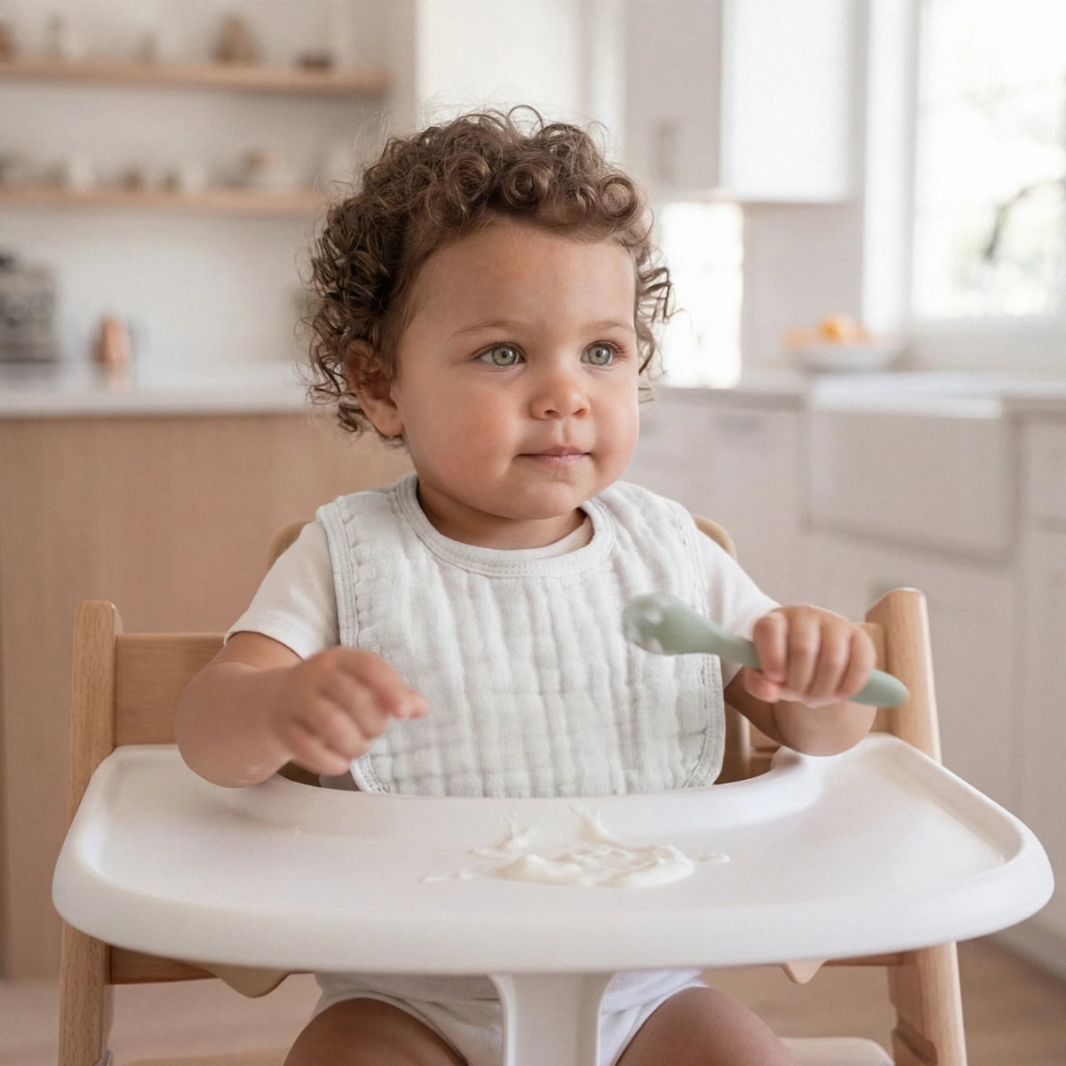 Comfy Cubs Muslin Cotton Baby Bibs White Pack of 8