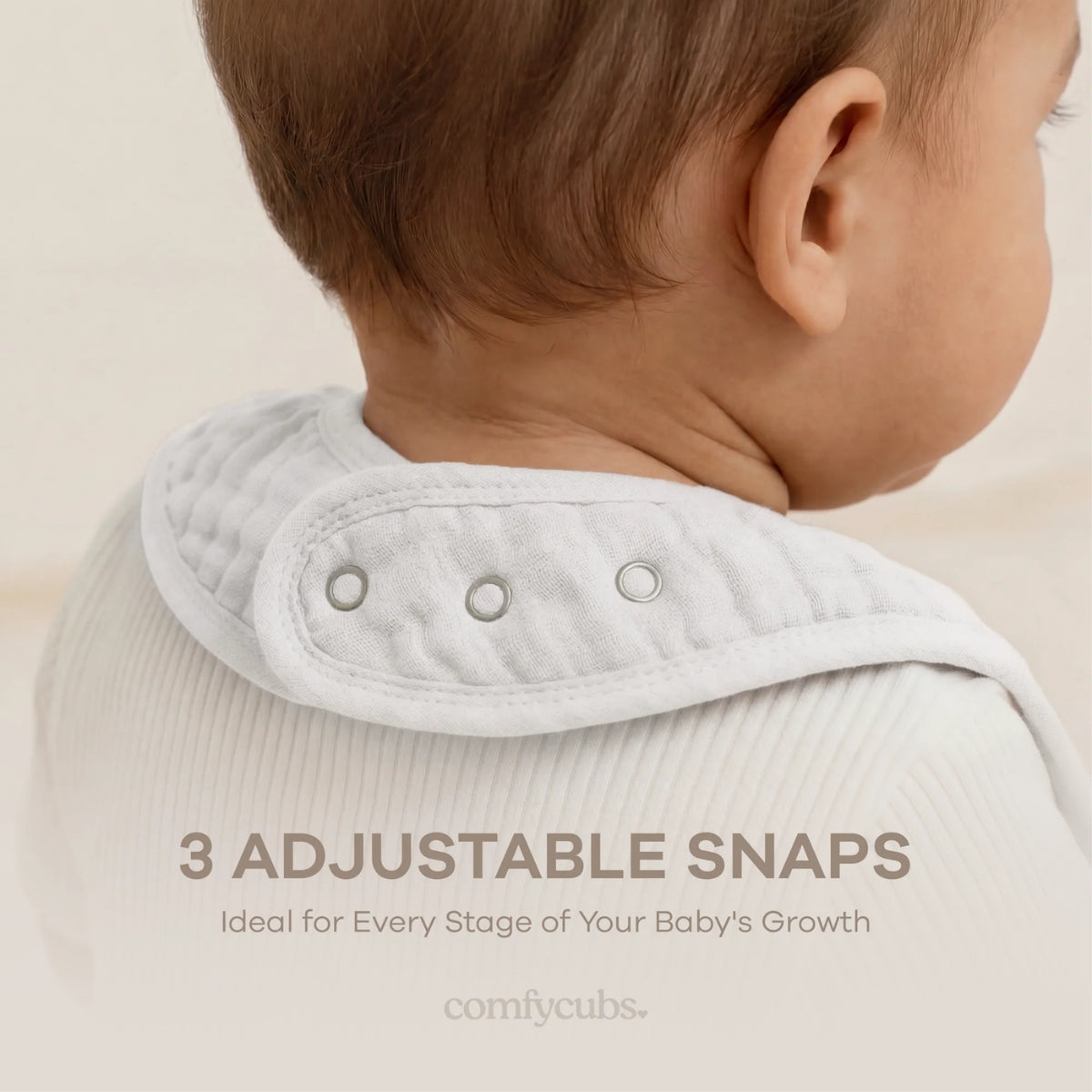Comfy Cubs Muslin Cotton Baby Bibs White Pack of 8 on Luna Baby Store Miami