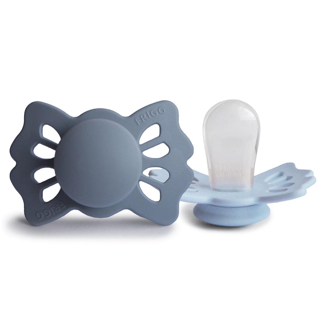 Kit de Chupetas Simétricas Lucky Mushie 0-6M Slate Powder Blue - Mushie Babytunes