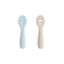 Mushie First Feeding Baby Spoons 2-Pack - Powder Blue/Shifting Sand