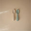 Kit de Colheres Para Bebês Mushie Cambridge Blue e Shifting Sand on Luna Baby Store Miami
