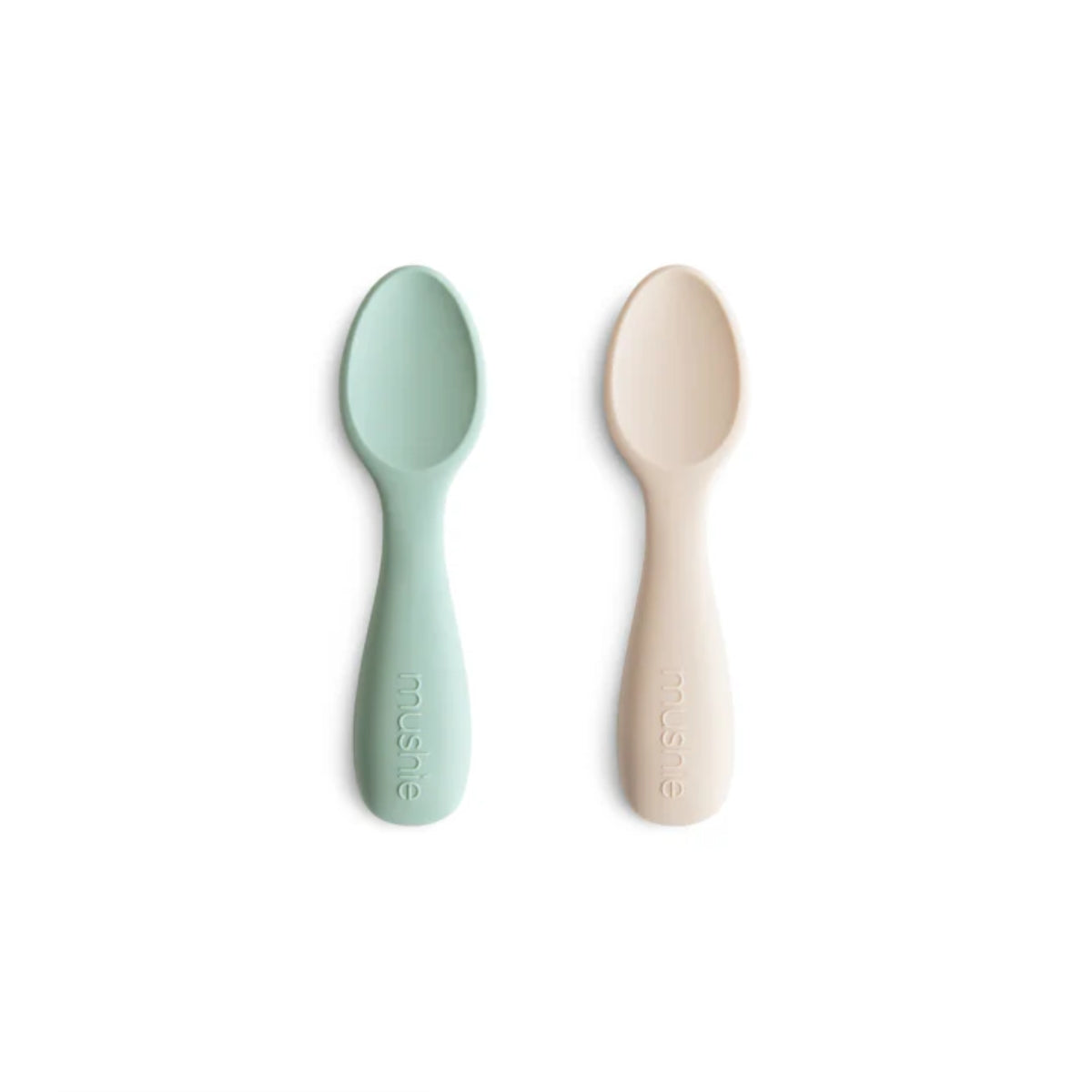 Kit de Colheres Para Bebês Mushie Cambridge Blue e Shifting Sand