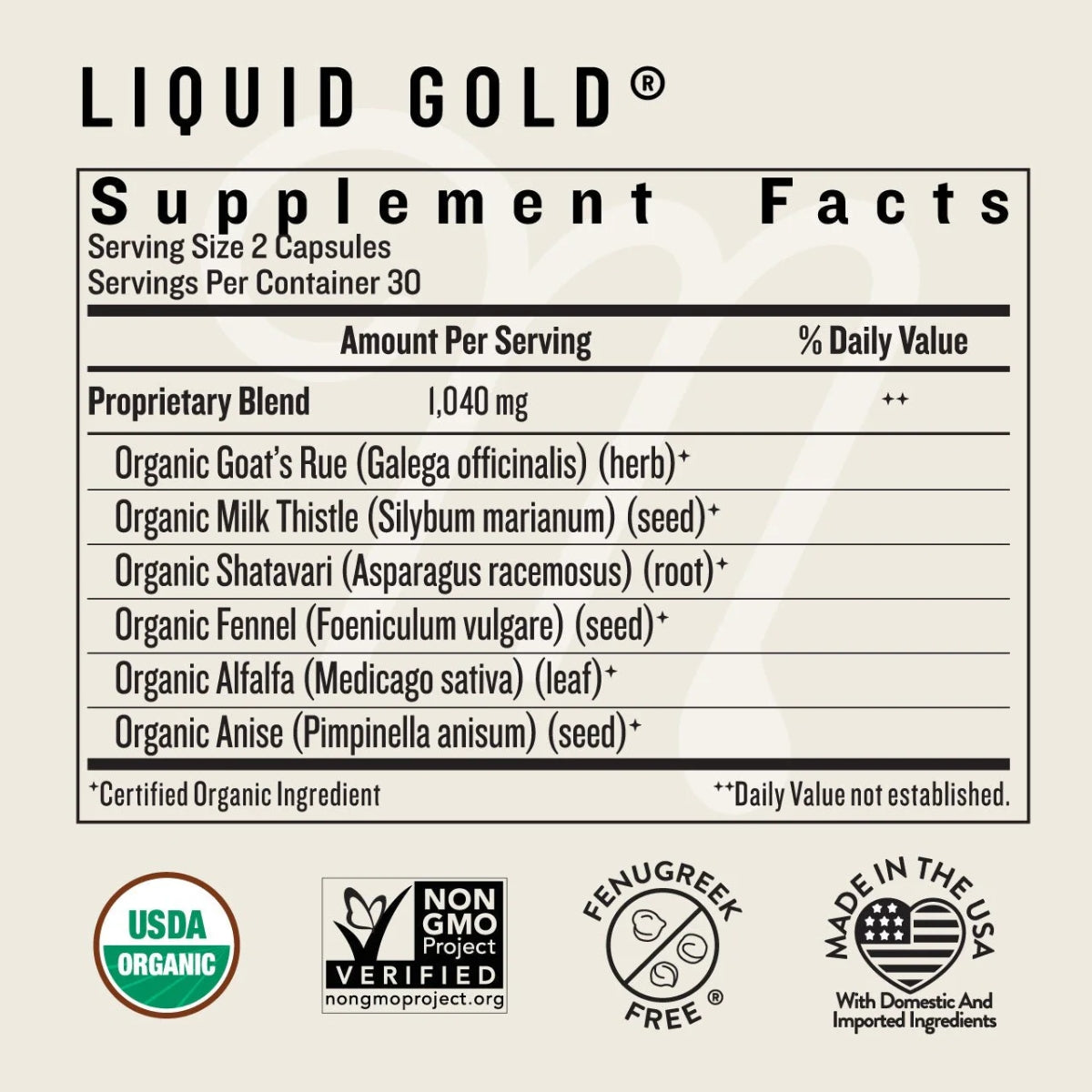 Legendairy Milk Liquid Gold - Suplemento de Amamentação 60 CAPS