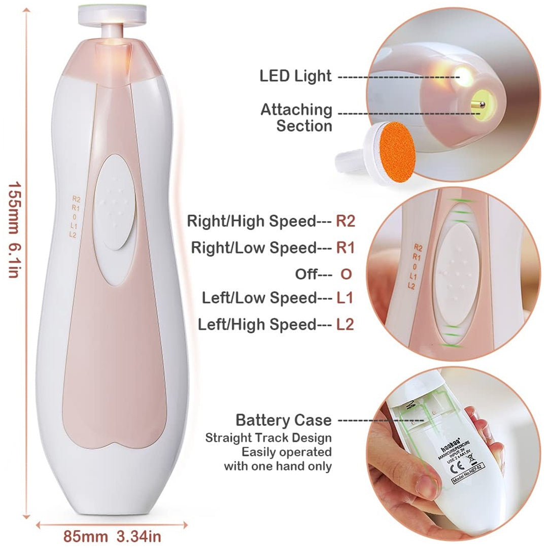Lixa De Unha Elétrica Para Bebês Haakaa Rosa