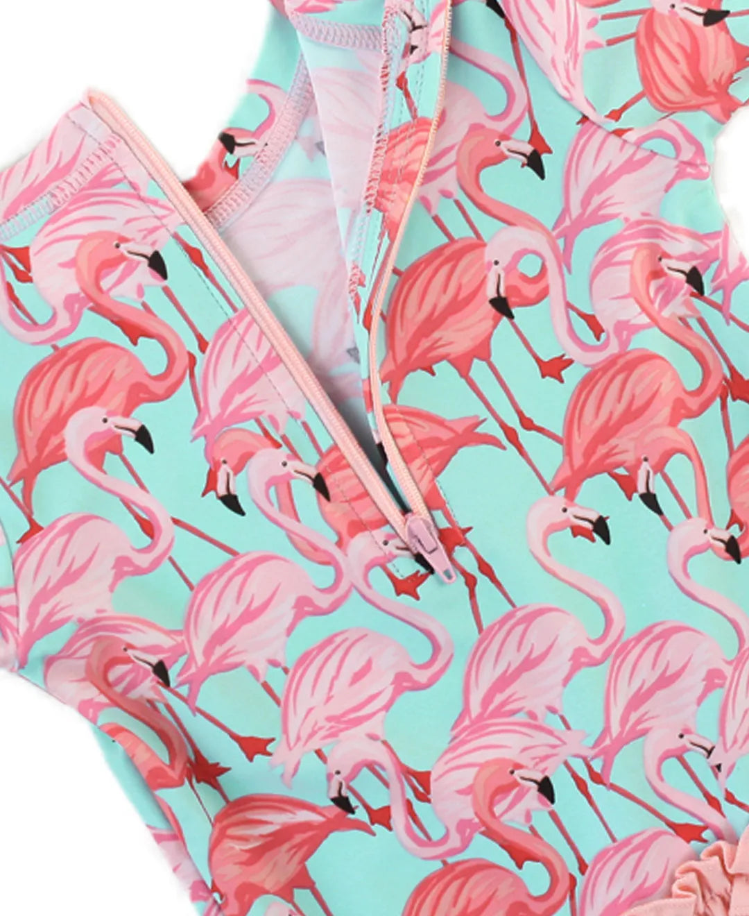 Ruffle Butts Long Sleeve One Piece Rash Guard - Flamingo – Luna Baby ...