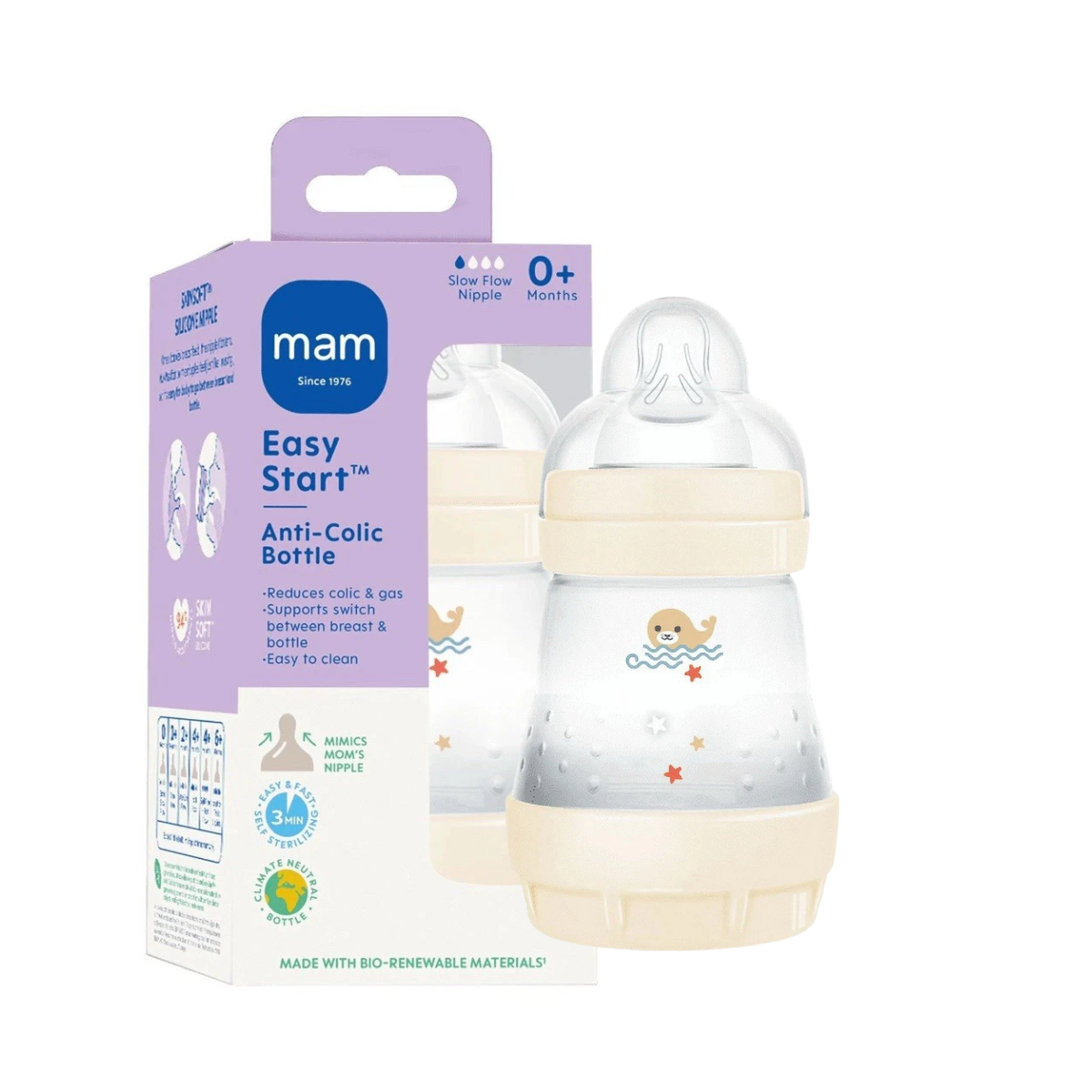 MAM Easy Start Anti-Colic Bottle 5 oz - Whale