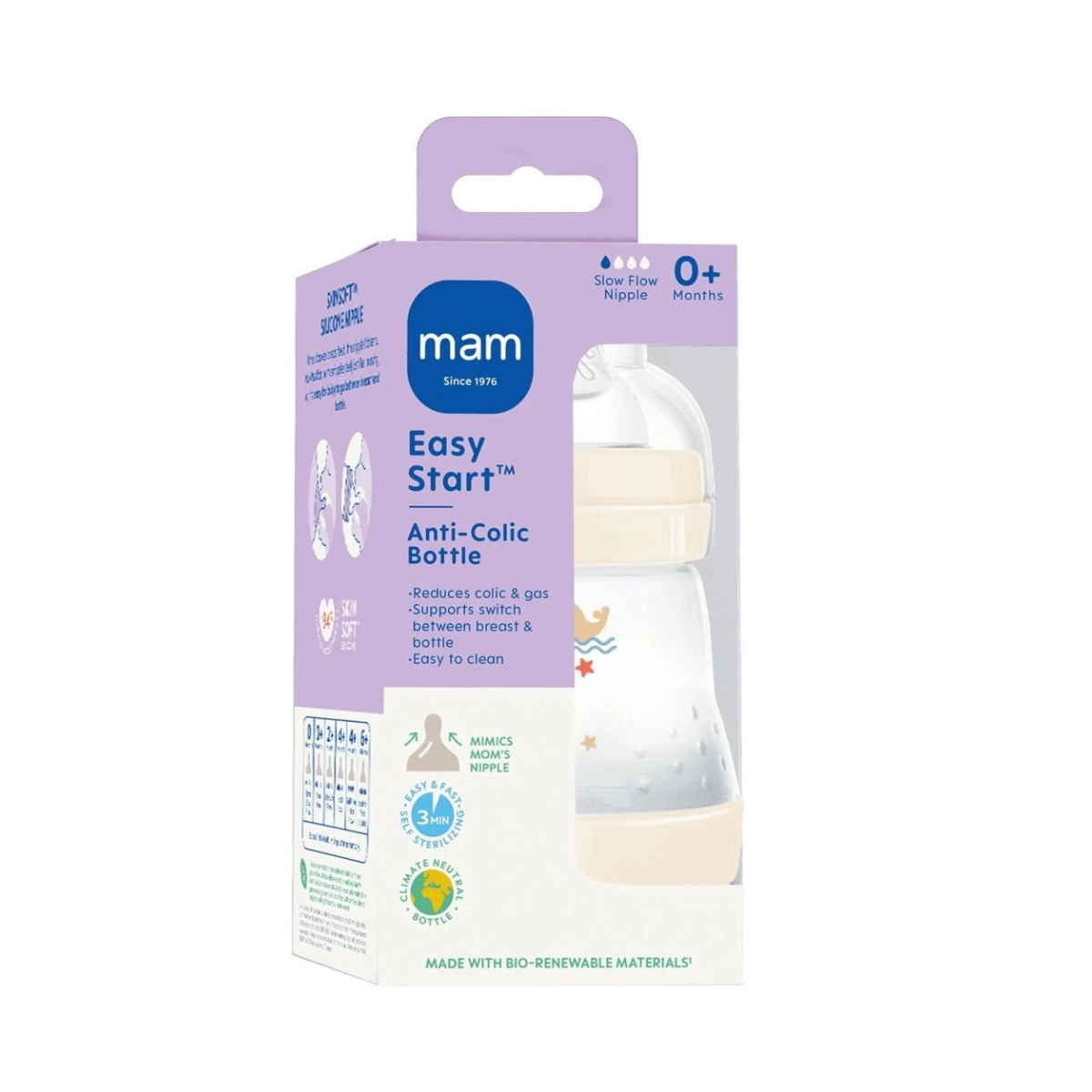 MAM Easy Start Anti-Colic Bottle 5 oz - Whale