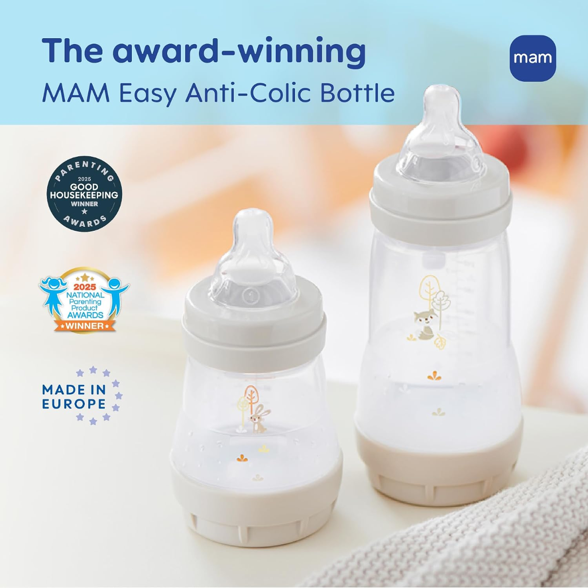 MAM Grow with Baby Anti-Colic+ Bottle & Pacifier Set 0M+ - 11 pcs on Luna Baby Store Miami