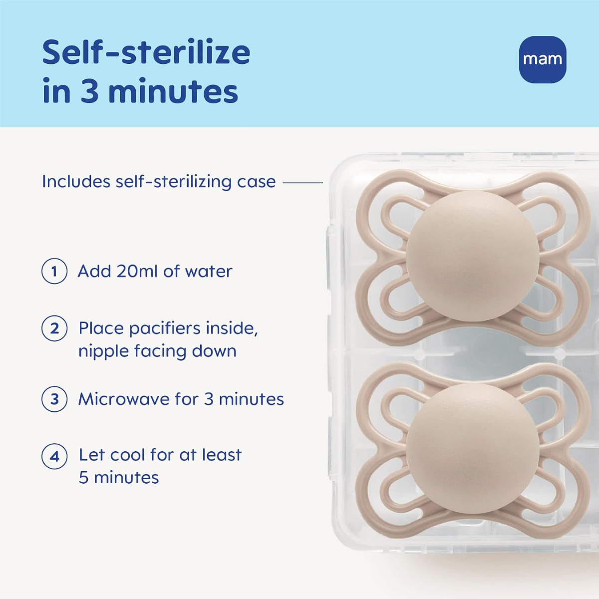 MAM Perfect Baby Premium Pacifier 0-6 , 2 Pk - Fairy Dust/Shell