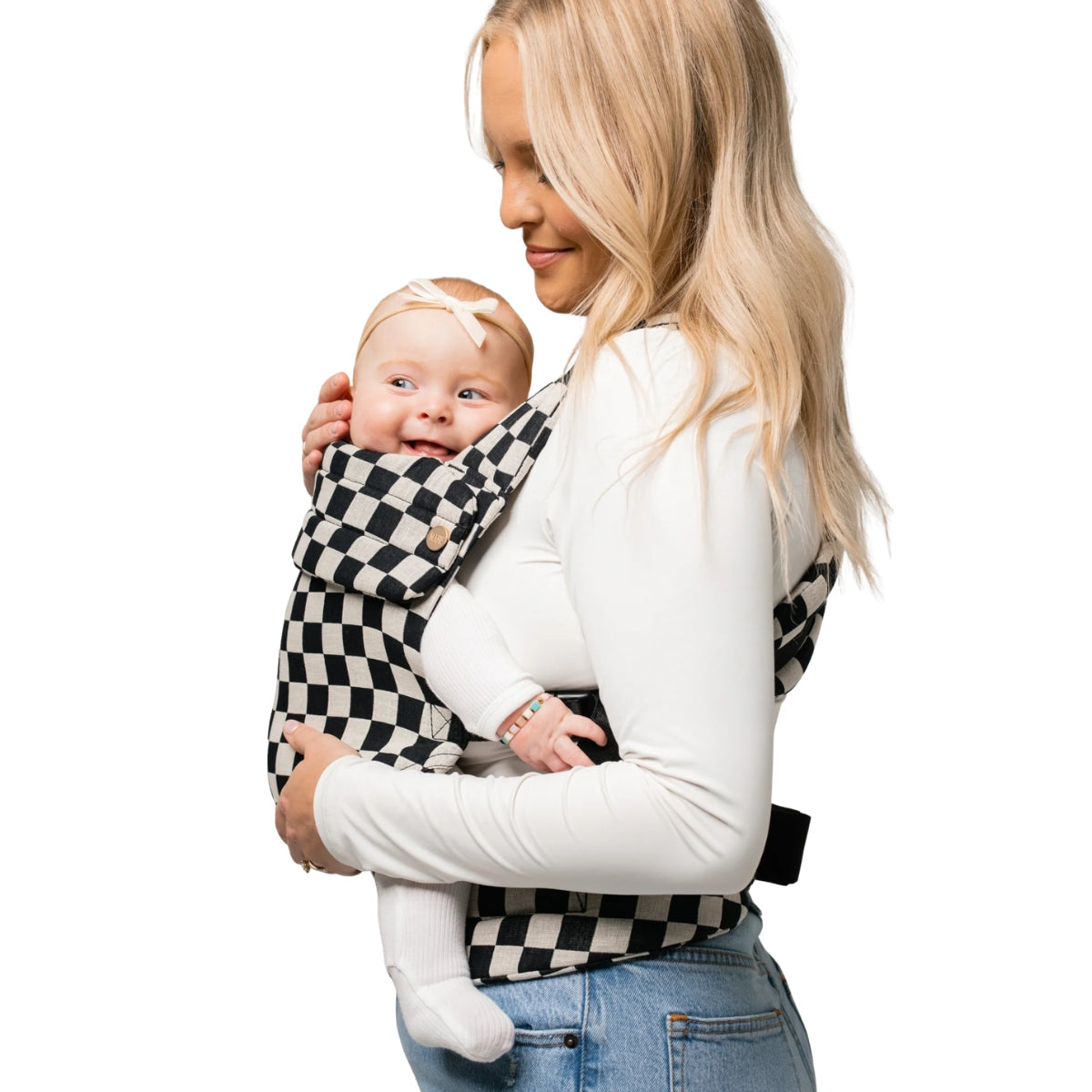 Mabē Monarch Baby Carrier – Ebony Check on Luna Baby Store Miami