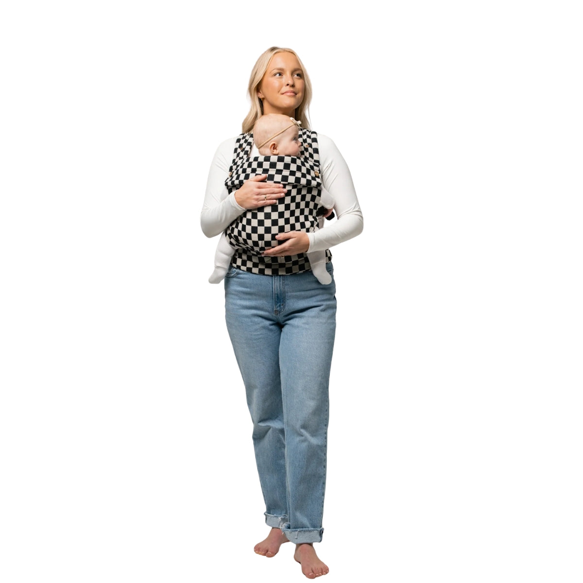 Mabē Monarch Baby Carrier – Ebony Check on Luna Baby Store Miami