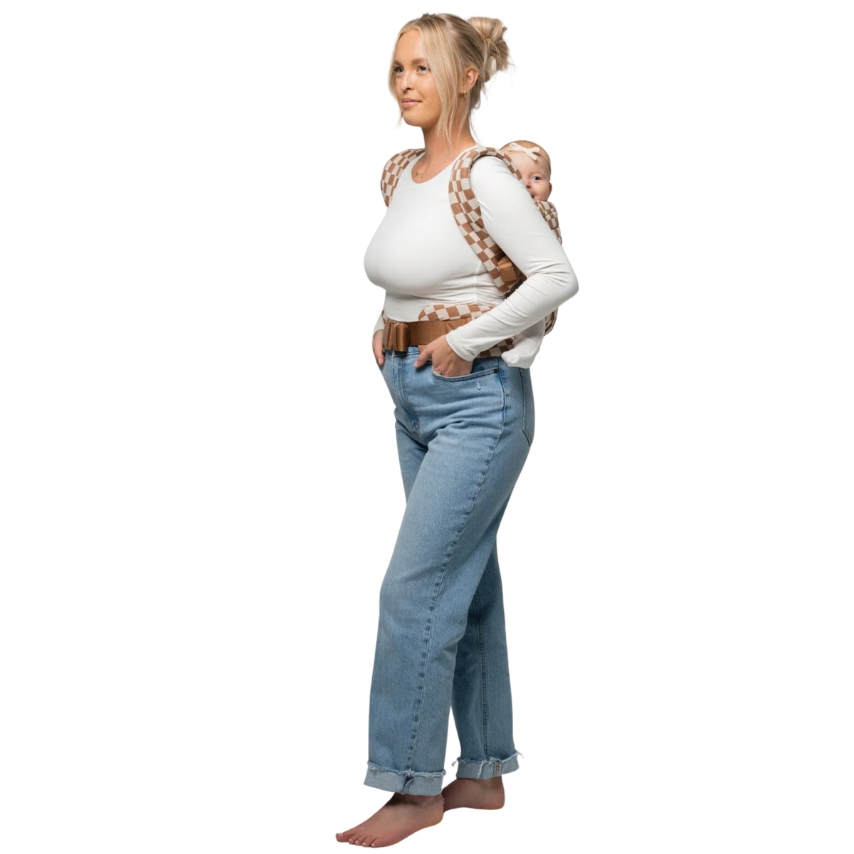 Mabē Monarch Baby Carrier – Mocha Check on Luna Baby Store Miami