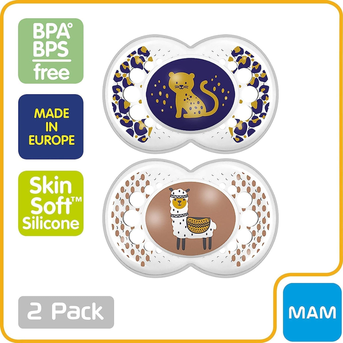 Mam Air Night & Day Pacifiers, 16M, 2 pack - Lamb