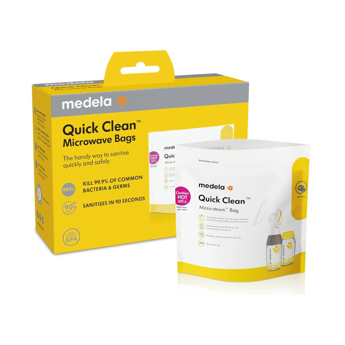 Medela Quick Clean 5-Pack Micro-Steam™ Bags on Luna Baby Store Miami
