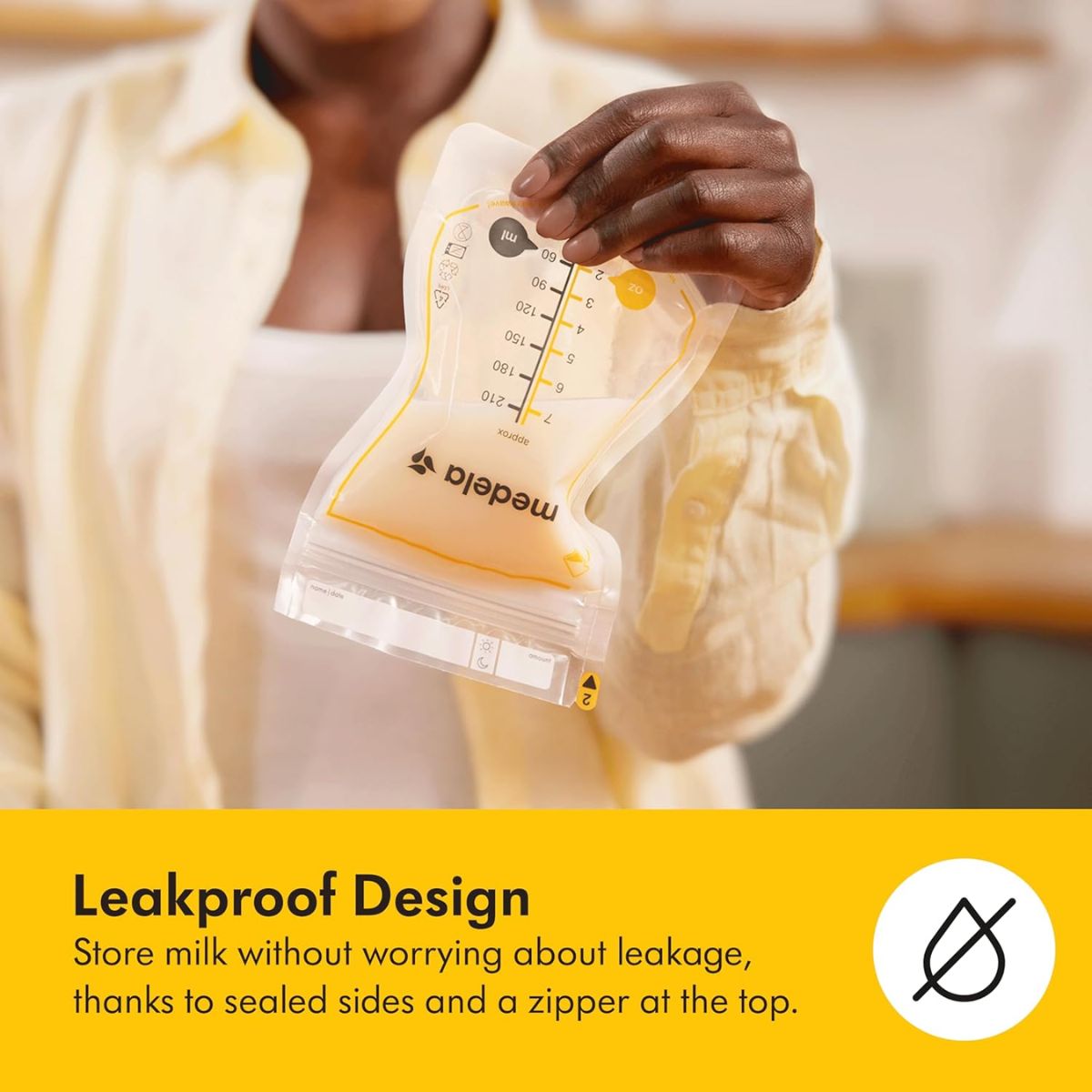 Sacos para armazenamento de leite materno Medela Easy Pour - 100 unidades/7 oz 