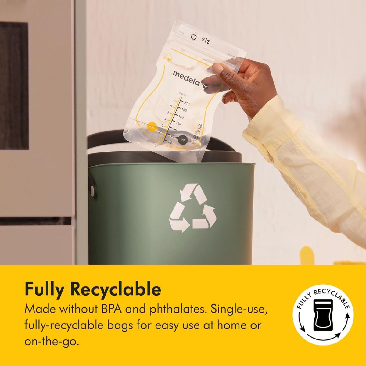 Sacos para armazenamento de leite materno Medela Easy Pour - 100 unidades/7 oz 
