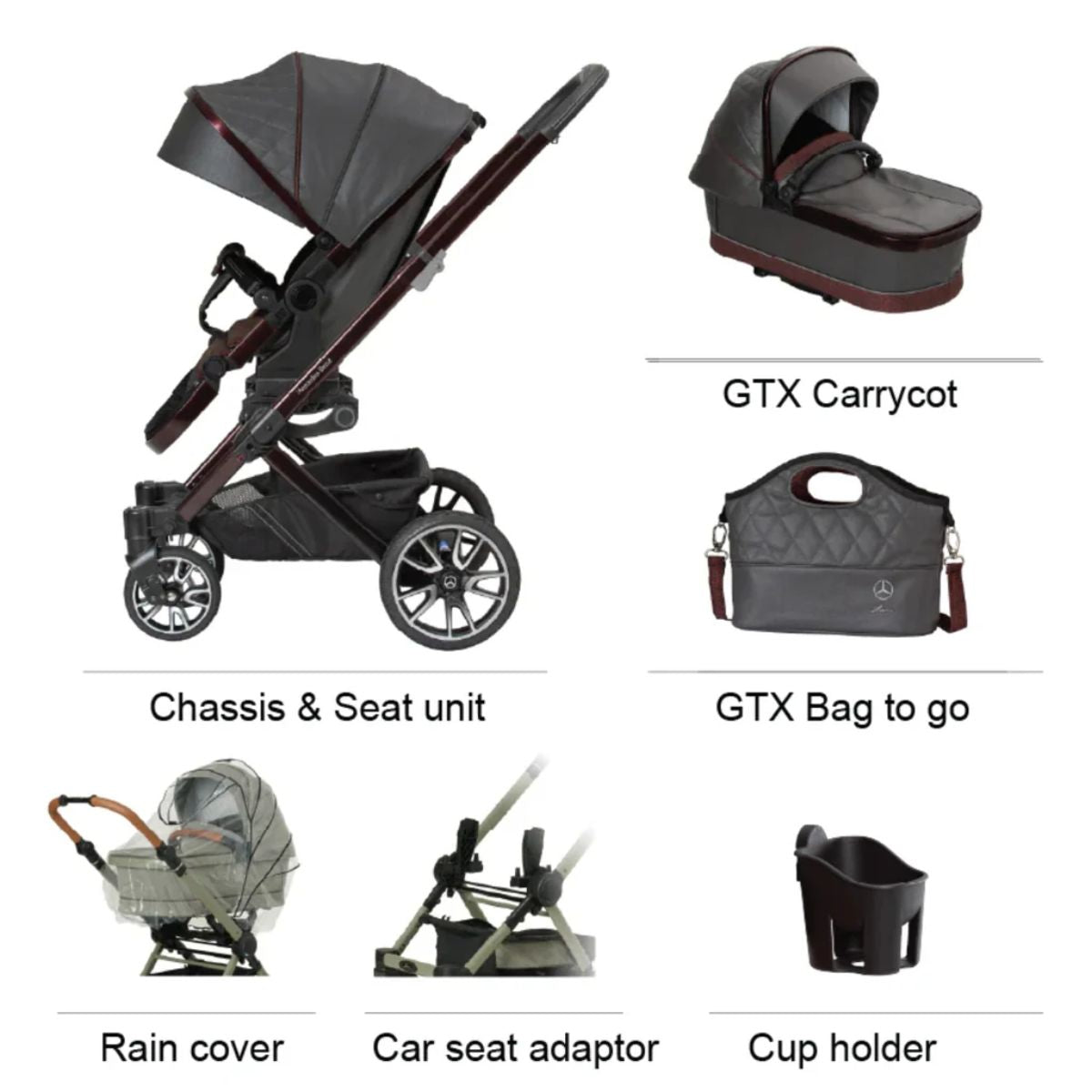 Carrinho De Bebê Travel Sistem Mercedes-Benz Avantgarde GTX Rubellit

