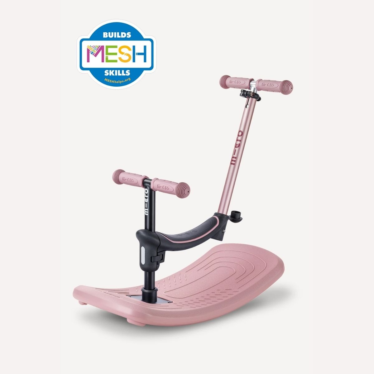 Patinete Infantil Micro Kickboard Mini Rock & Go LED 6 em 1 com Balanço Dusty Rose