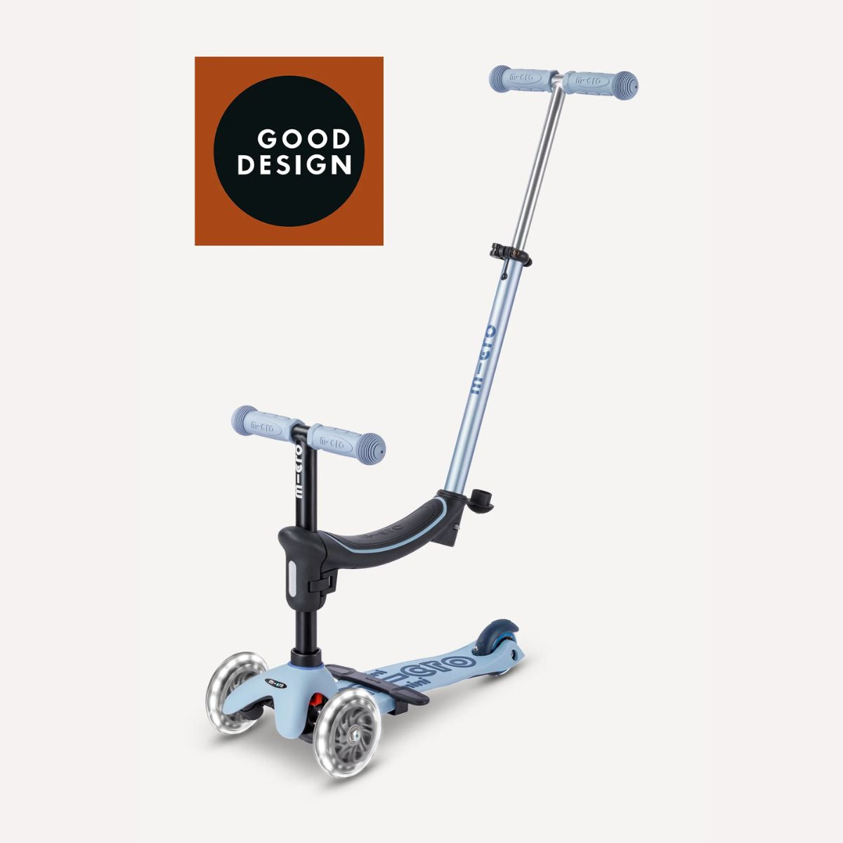 Patinete Infantil Micro Kickboard Mini Rock & Go LED 6 em 1 com Balanço Ocean Slate