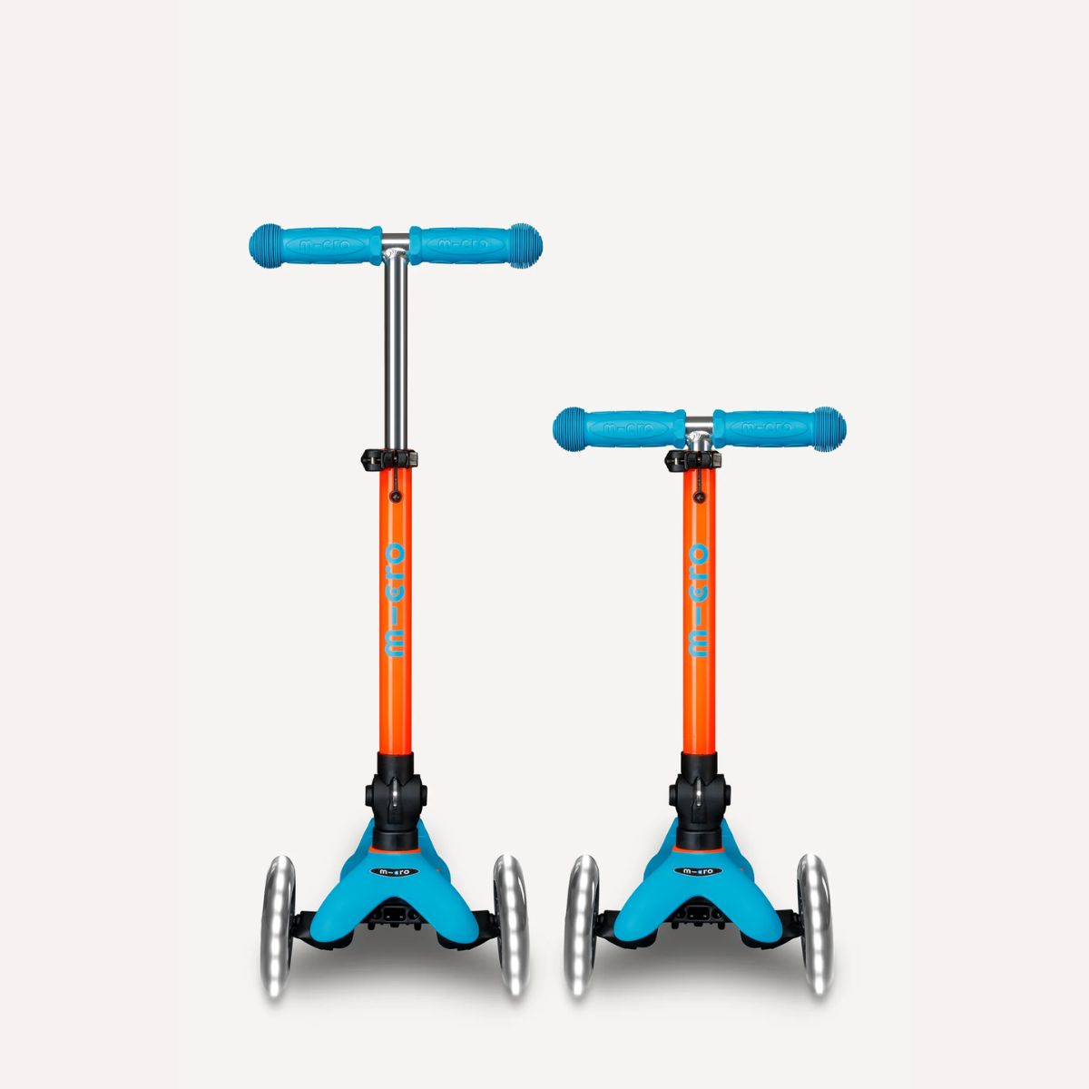 Patinete Infantil Micro Mini Foldable LED Neon Sunset Orange/Aqua