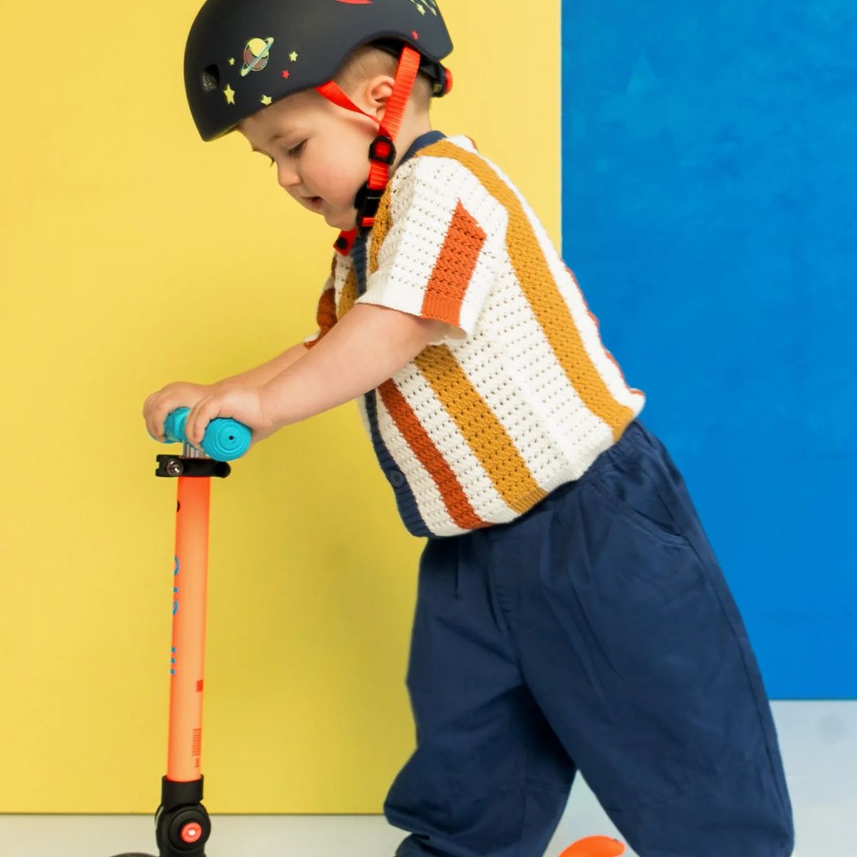 Patinete Infantil Micro Mini Foldable LED Neon Sunset Orange/Aqua