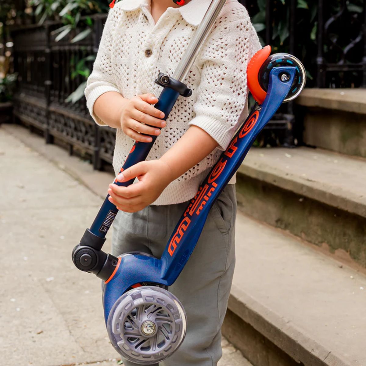 Patinete Infantil Micro Mini Foldable LED Neon Sunset Orange/Aqua on Luna Baby Store Miami