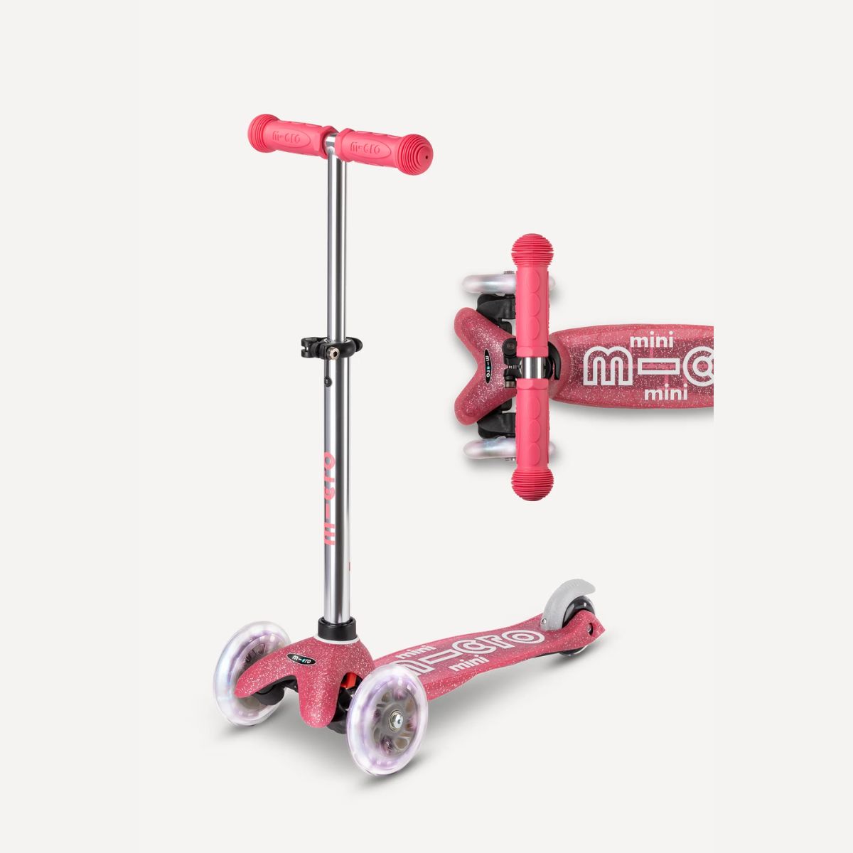 Patinete Infantil Micro Mini Glitter LED Fairy Pink

