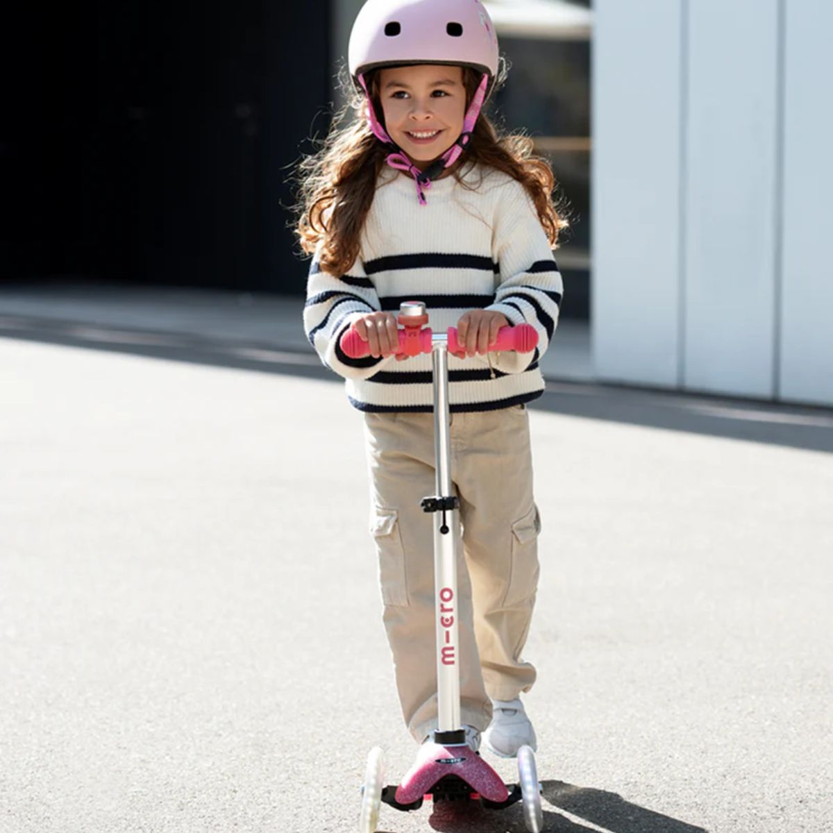 Patinete Infantil Micro Mini Glitter LED Fairy Pink


