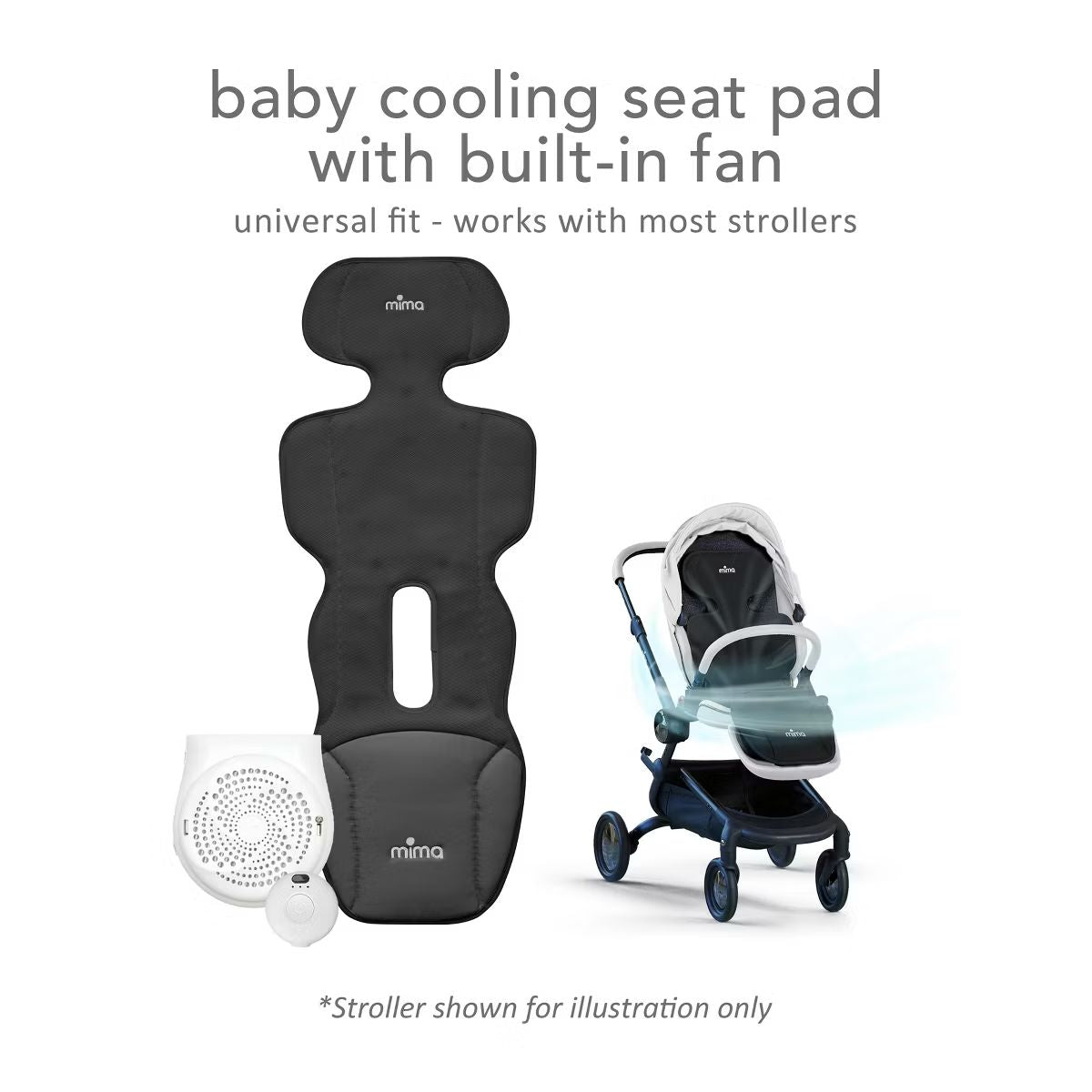 Mima Flo Baby Cooling Seat Liner - Lollipop Black